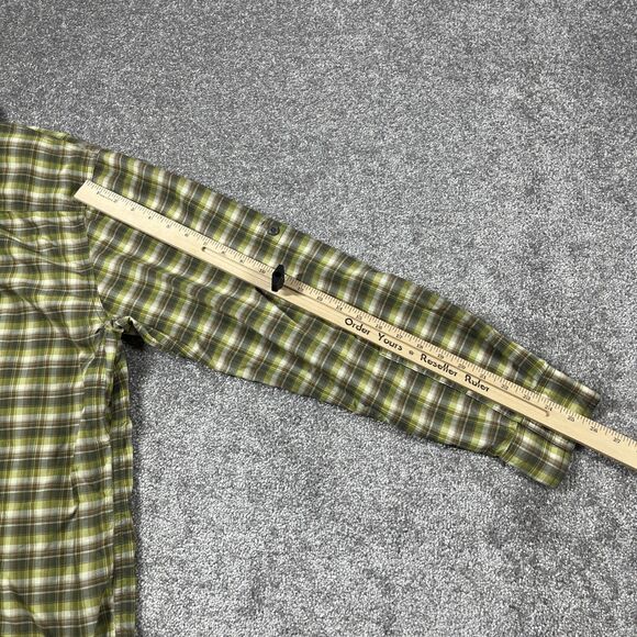 Prana Shirt Mens Extra‎ Large Button Up Plaid Breathable Outdoors Mesh Green - Picture 15 of 16